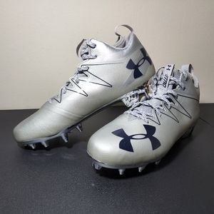 Under Armour Nitro Pro Mens Football Cleats Gray/Navy Blue 1287490-101 Size 10.5